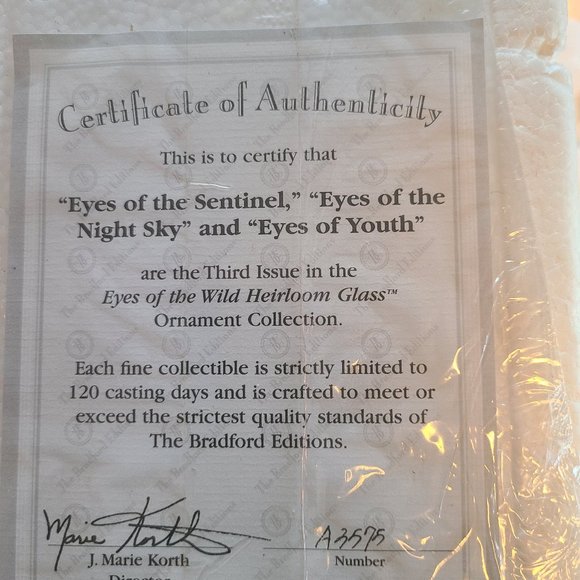 Vintage Bradford Edition Wolf Christmas Ornaments 1999 Eyes of the Wild - Picture 12 of 16